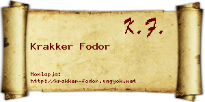 Krakker Fodor névjegykártya